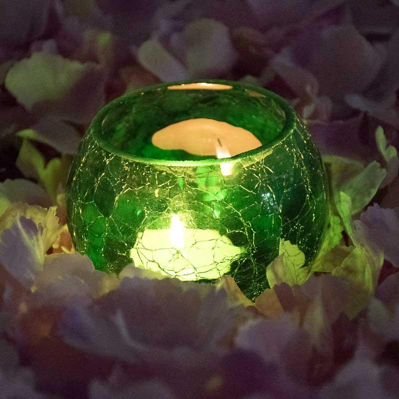 Green Crackled Matki Candle Holder