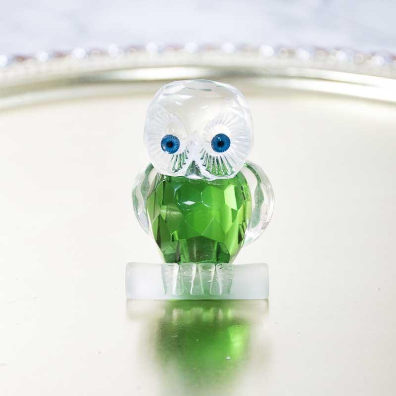Green Crystal Owl Figurine Paperweight Table Centerpiece Home D   ecor