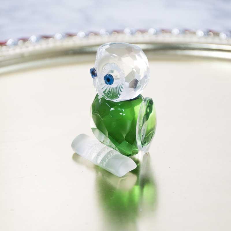 Green Crystal Owl Figurine Paperweight Table Centerpiece Home D   ecor