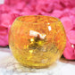 Yellow Crackled Matki Candle Holder