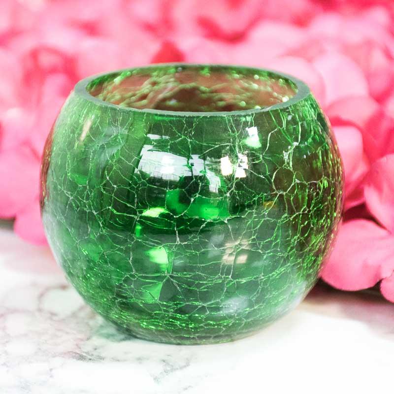 Green Crackled Matki Candle Holder