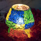 Multi-Hued Crackled Glass Table Lamp