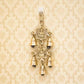 Antique Brass Door/Wall Hanging 5 Bells with Engraved Laxmi & Ganesh