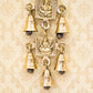 Antique Brass Door/Wall Hanging 5 Bells with Engraved Laxmi & Ganesh