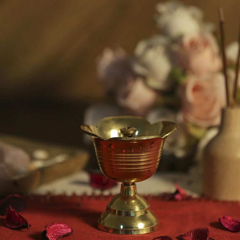 Engraved Antique Brass Diya