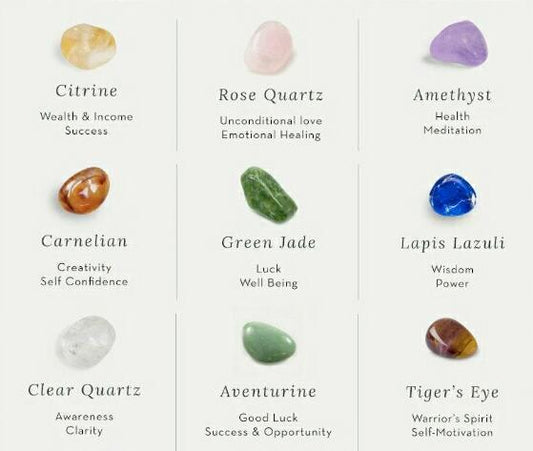 9 Powerful Healing Crystals Tumble Stone Set