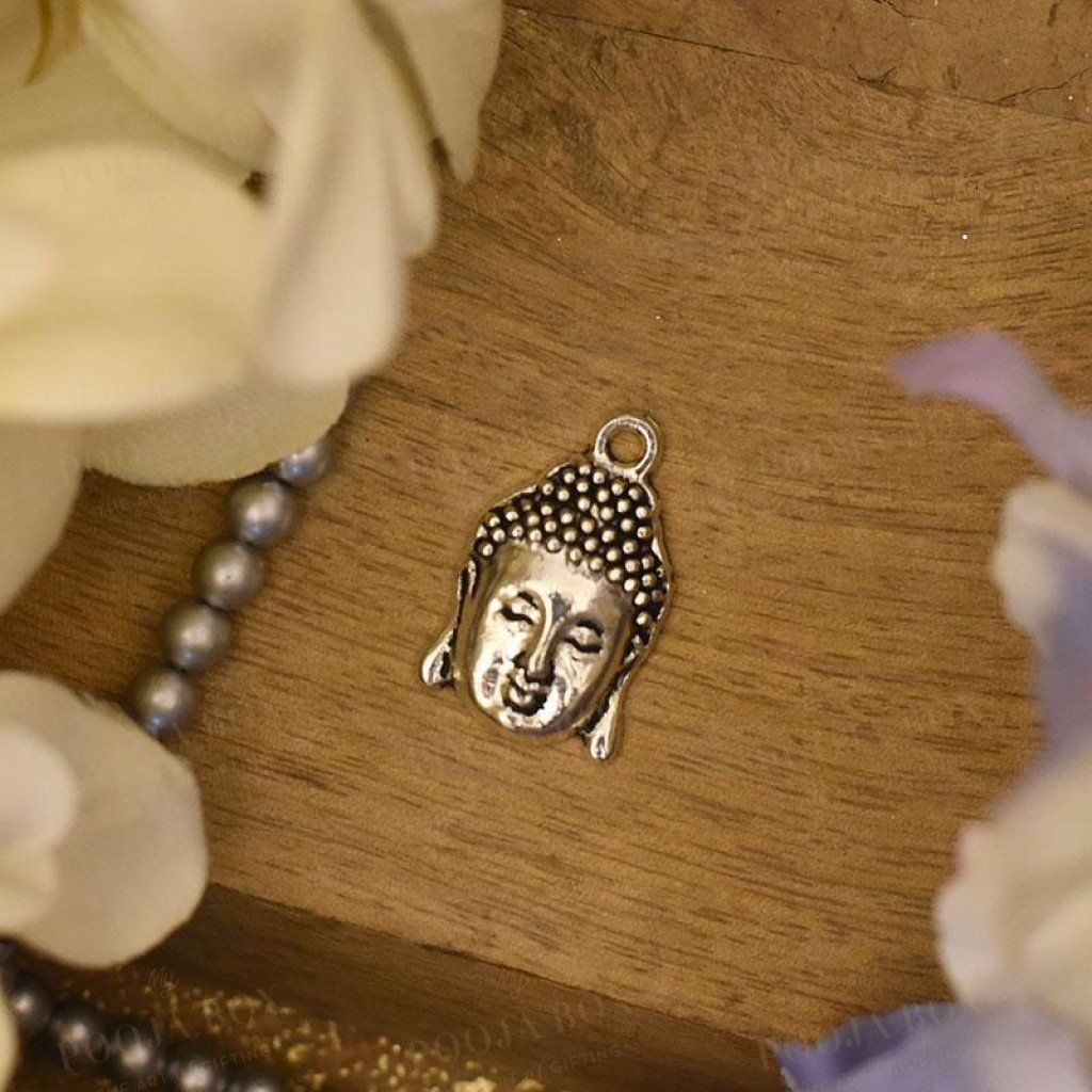 Aesthetic German Silver Buddha Head Pendant