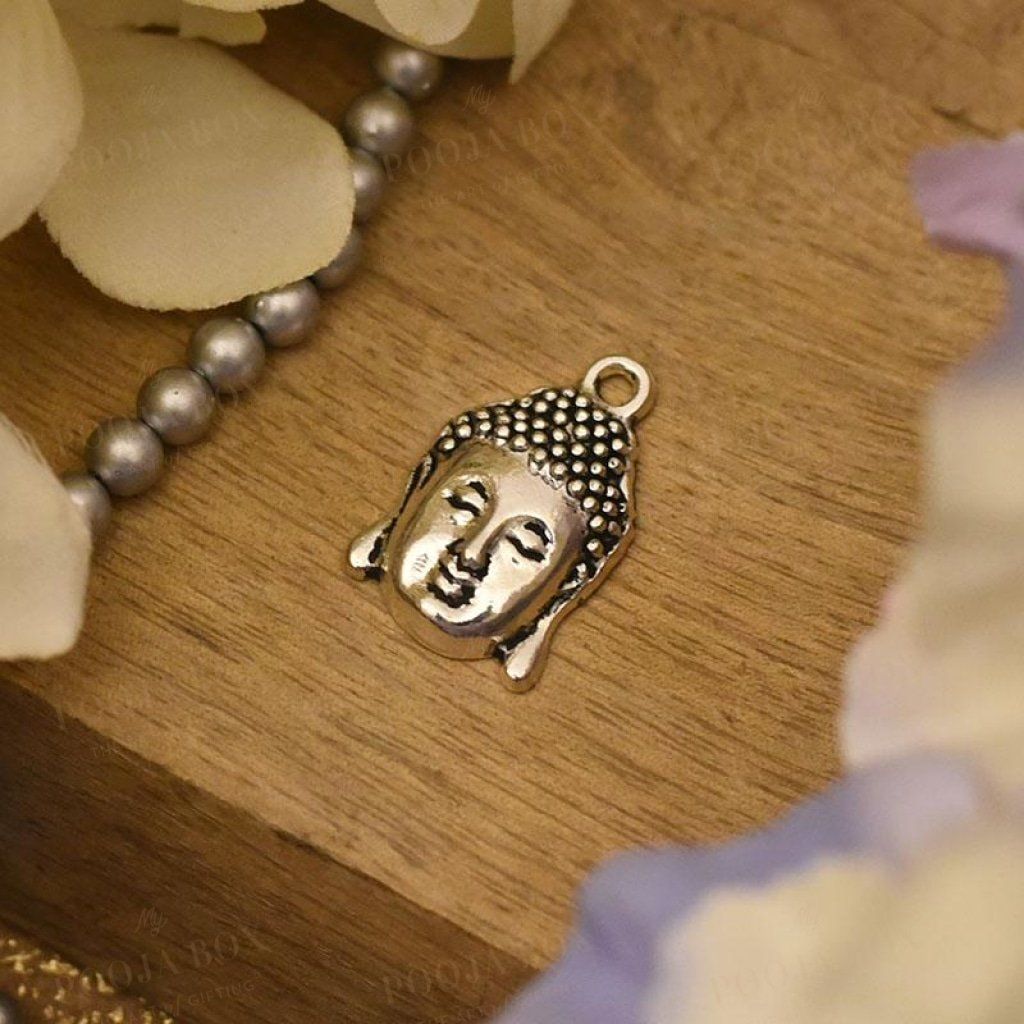 Aesthetic German Silver Buddha Head Pendant