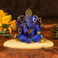 Antique Blue And Golden Ganesha Idol Idols