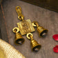 Antique Brass 3 Bells With Krishna Figurine Bell