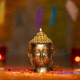 Antique Brass Buddha Head Home Decor