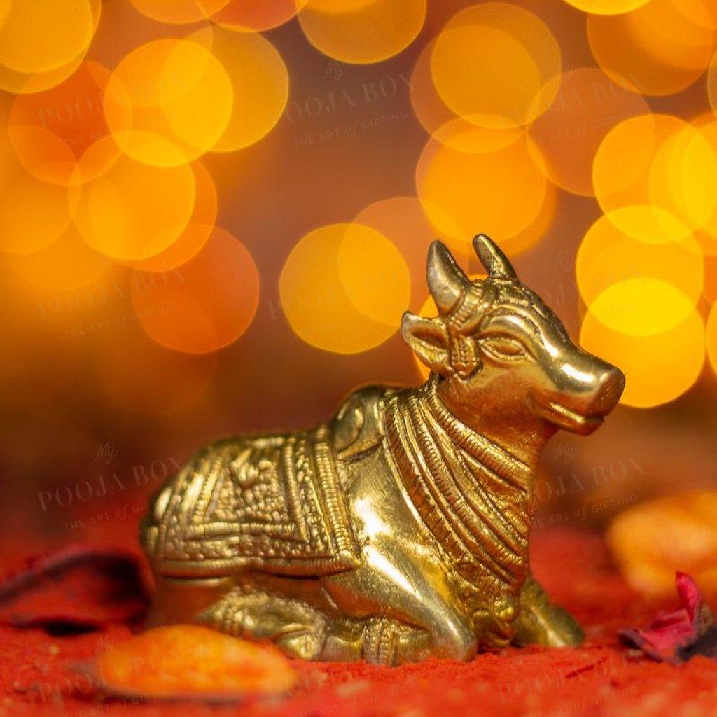 Antique Brass Nandi - Large Idols