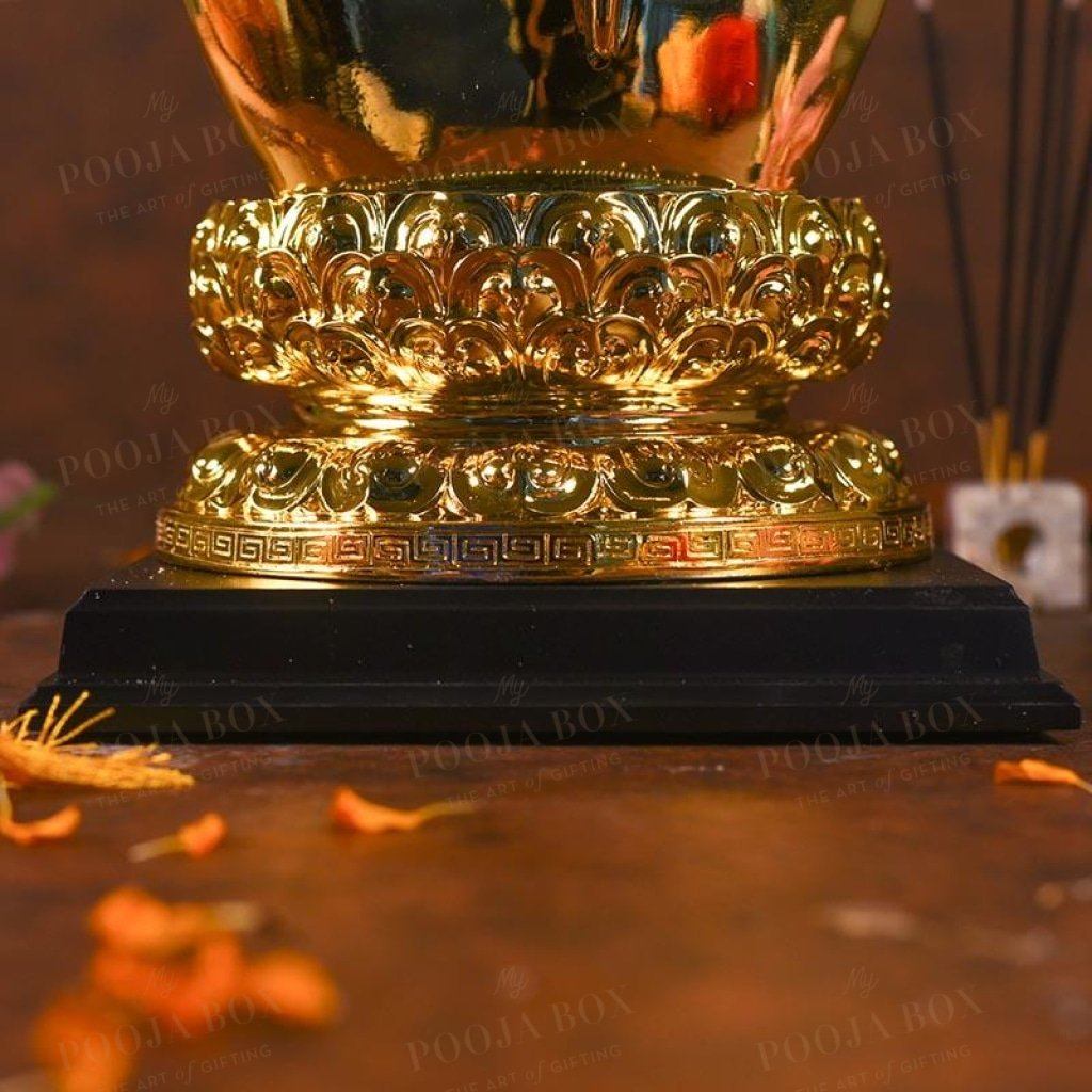 Antique Golden And White Buddha Statue Idols