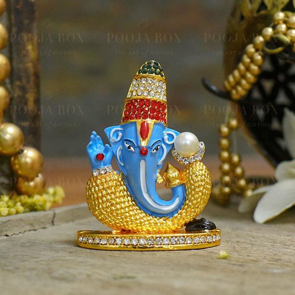 Artistic Multicolour Dashboard Ganesha Idol