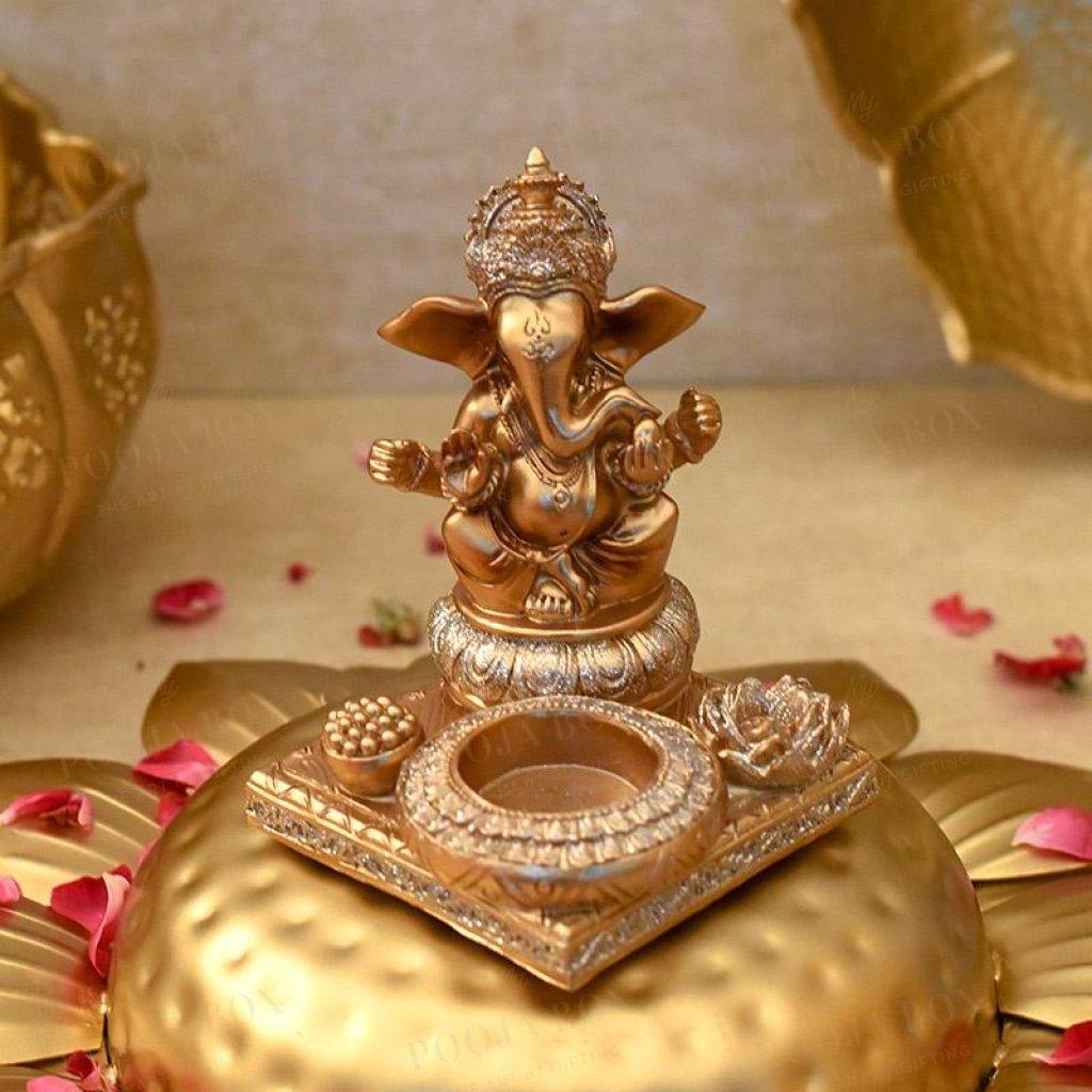 Atharv Ganesha T-Light & Incense Holder