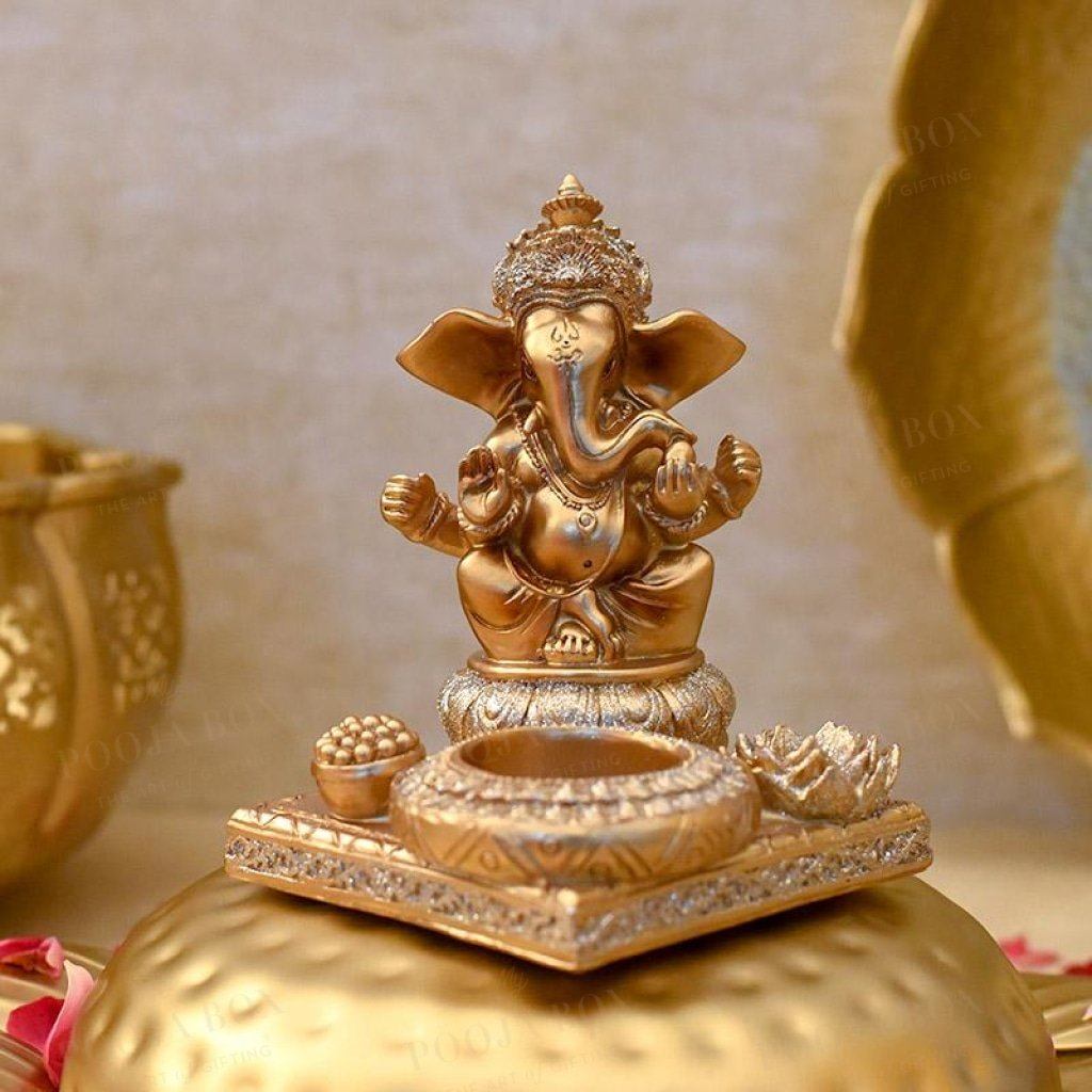 Atharv Ganesha T-Light & Incense Holder