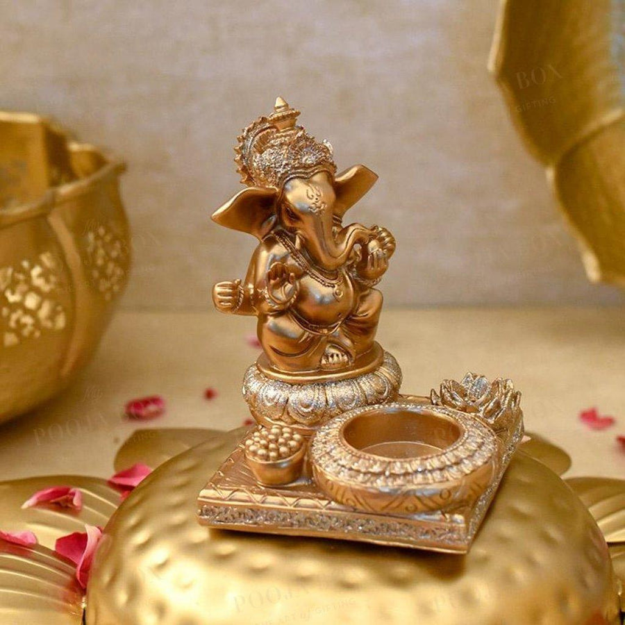 Atharv Ganesha T-Light & Incense Holder