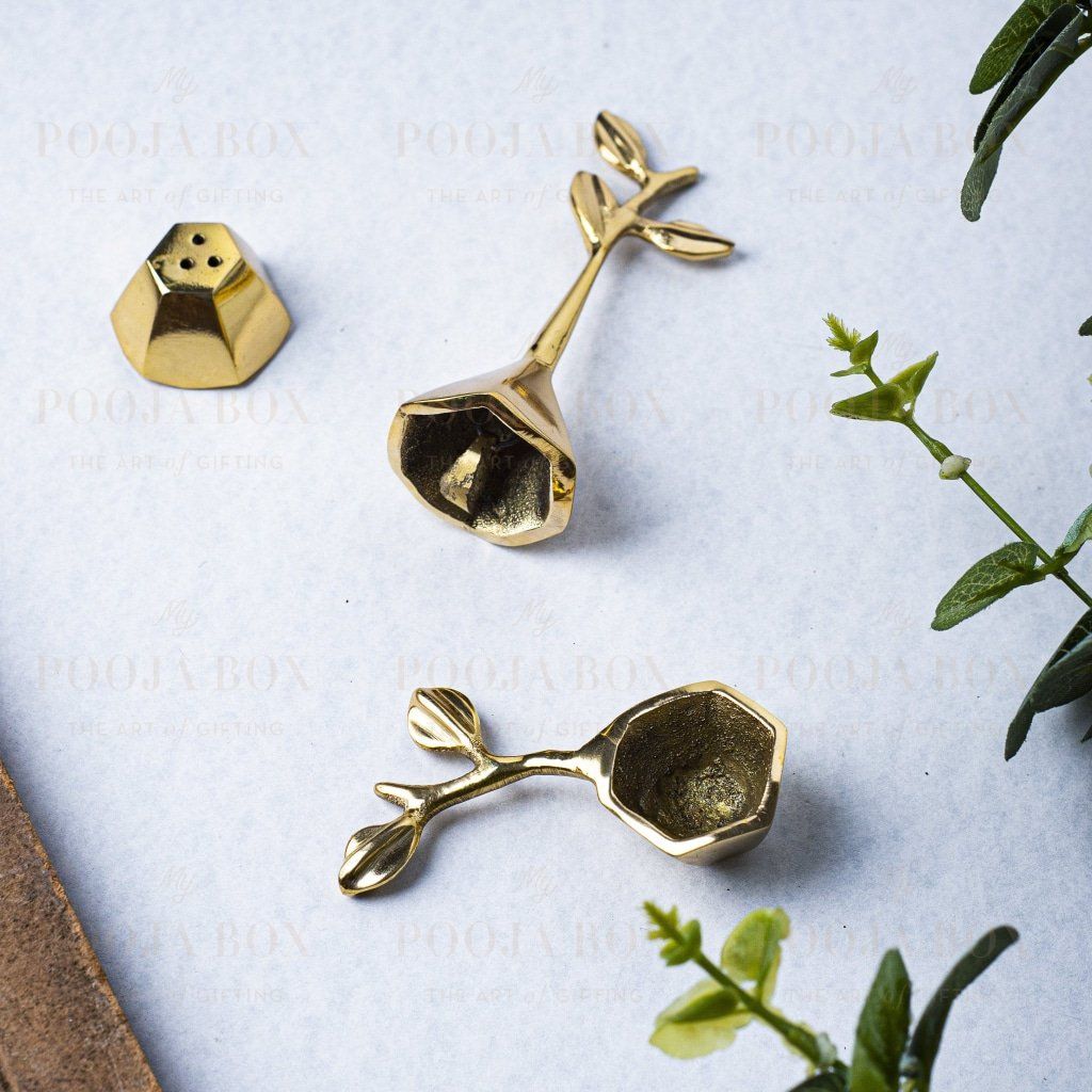 Aurum Floral Pooja Set Of 3 Items