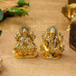 Auspicious Golden Laxmi Ganesh Murti On Lotus Idols