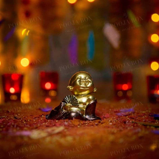 Baby Buddha Monk With A Fan Home Decor