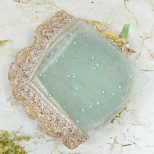 Beautiful Blue Beaded Thali Cover Karwa Chauth
