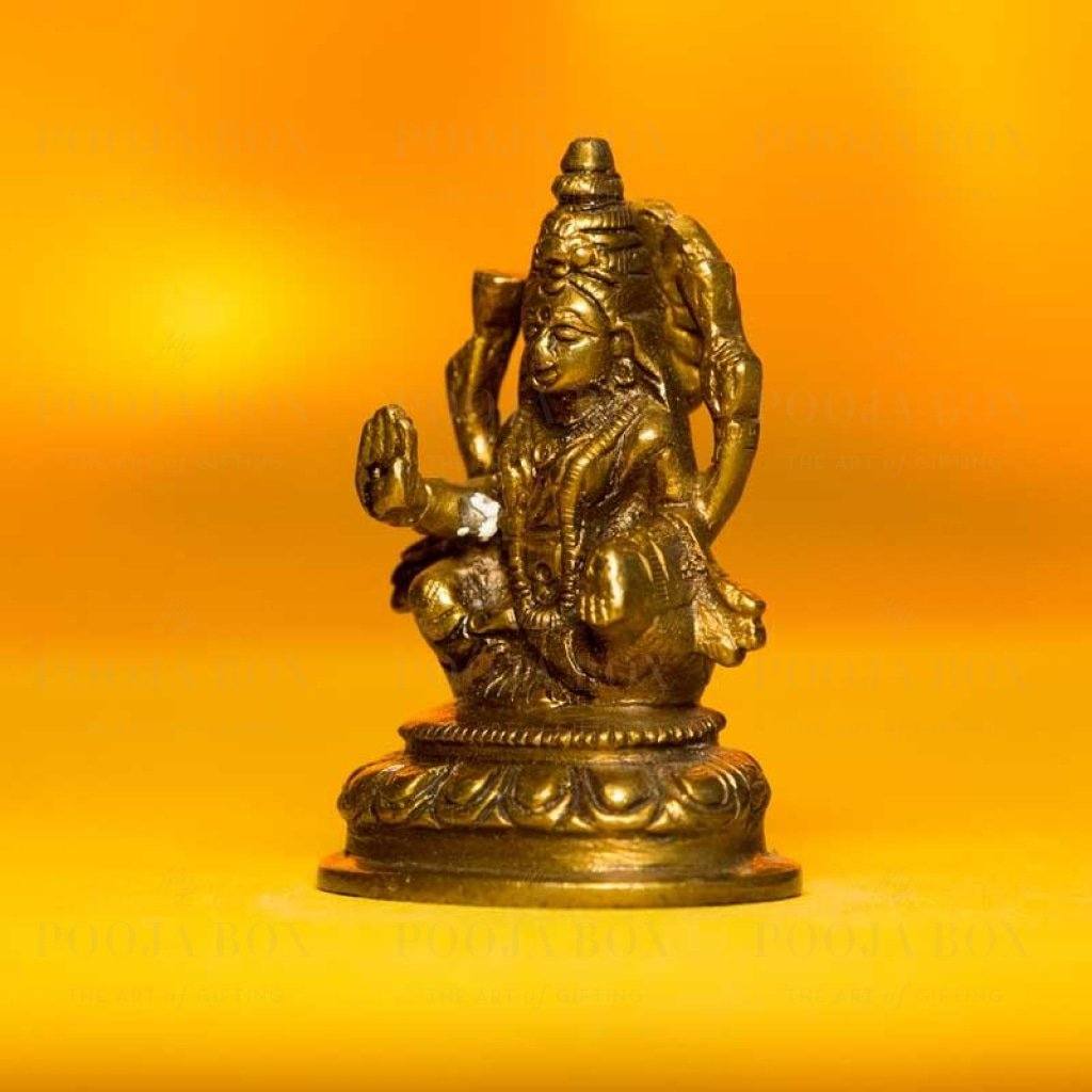 Beautiful Laxmi Ganesh On Lotus Brass Idol For Decor Idols