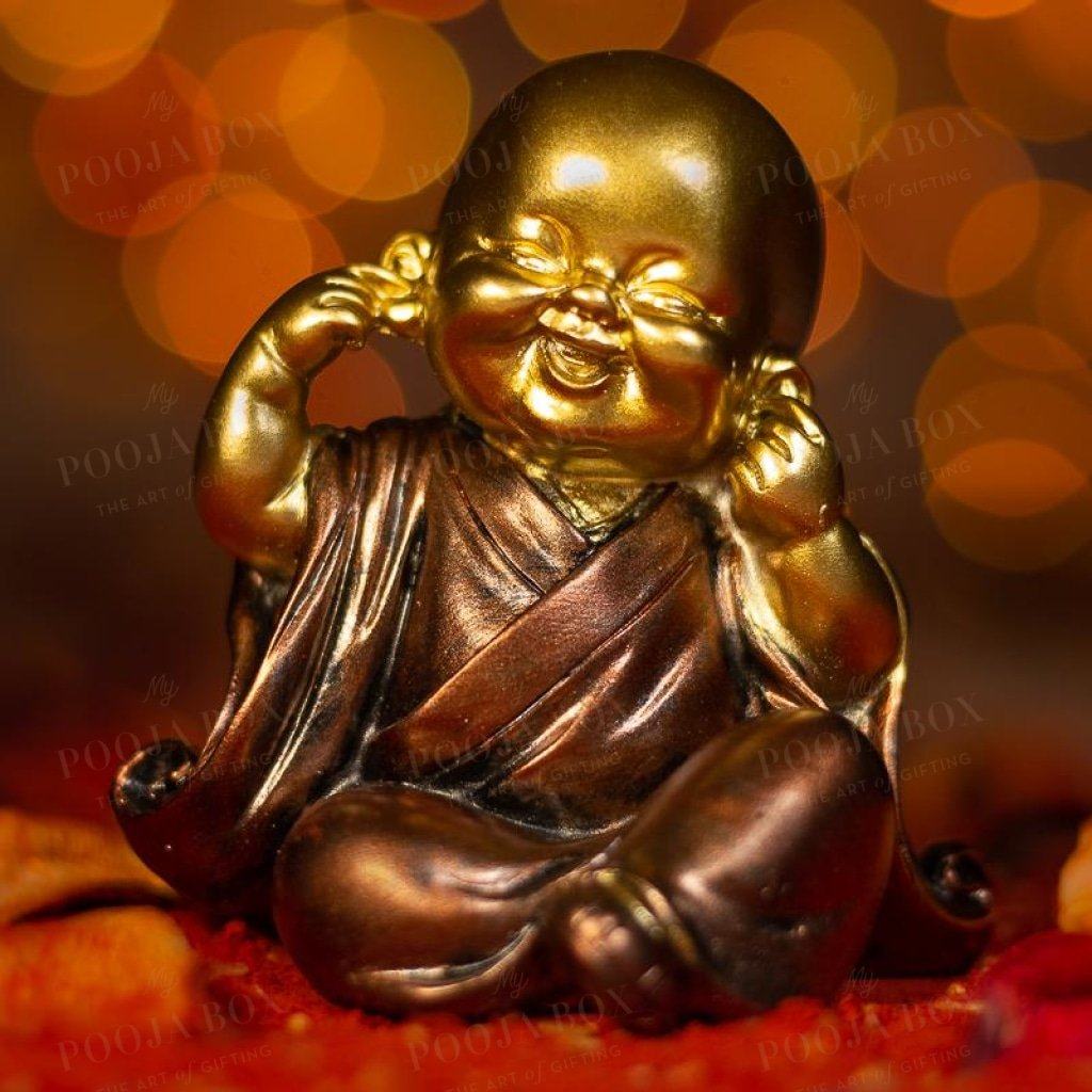 Beautiful Little Monk With Closed Ears Home Decor