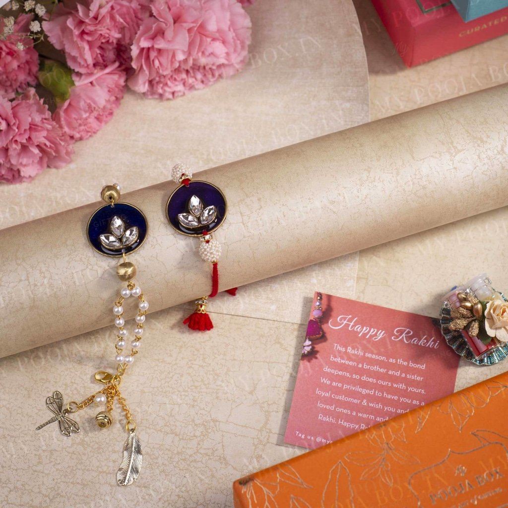 Bejewelled Bhaiya Bhabhi Rakhi (Set Of 2)