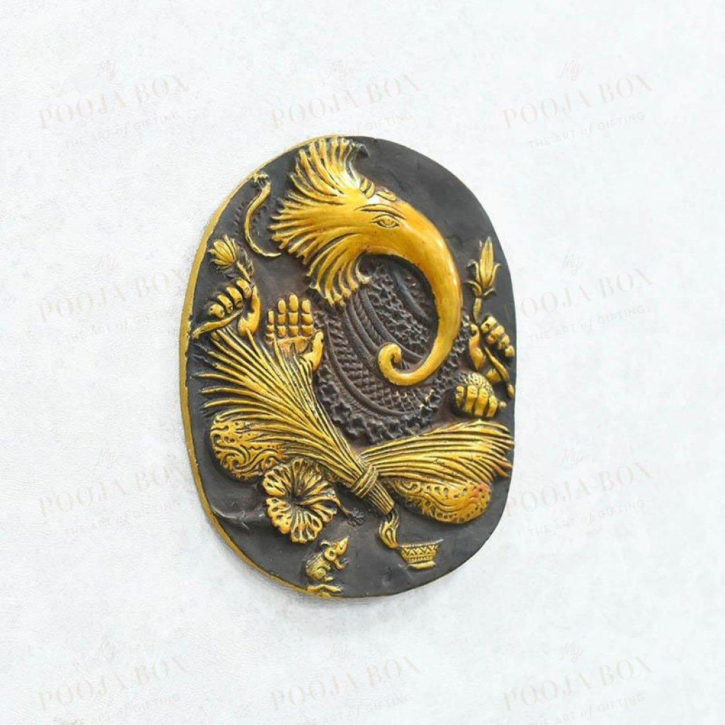 Brass Ganesh Wall Plate Home Decor