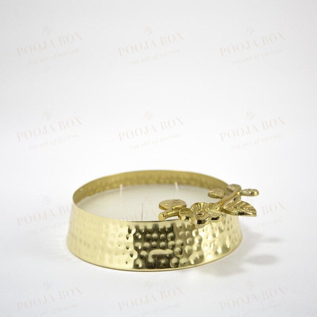 Brass Hammered Multi-Wick Scented Candle Holder