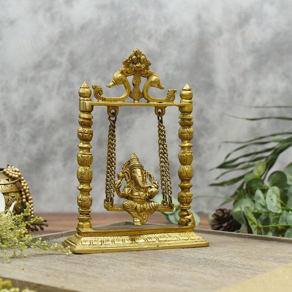 Brass Swinging Ganesha Idol/murti Idol