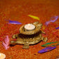 Brass Tortoise Deepak With Ganesh & Laxmi Candle Holder