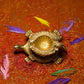 Brass Tortoise Deepak With Ganesh & Laxmi Candle Holder