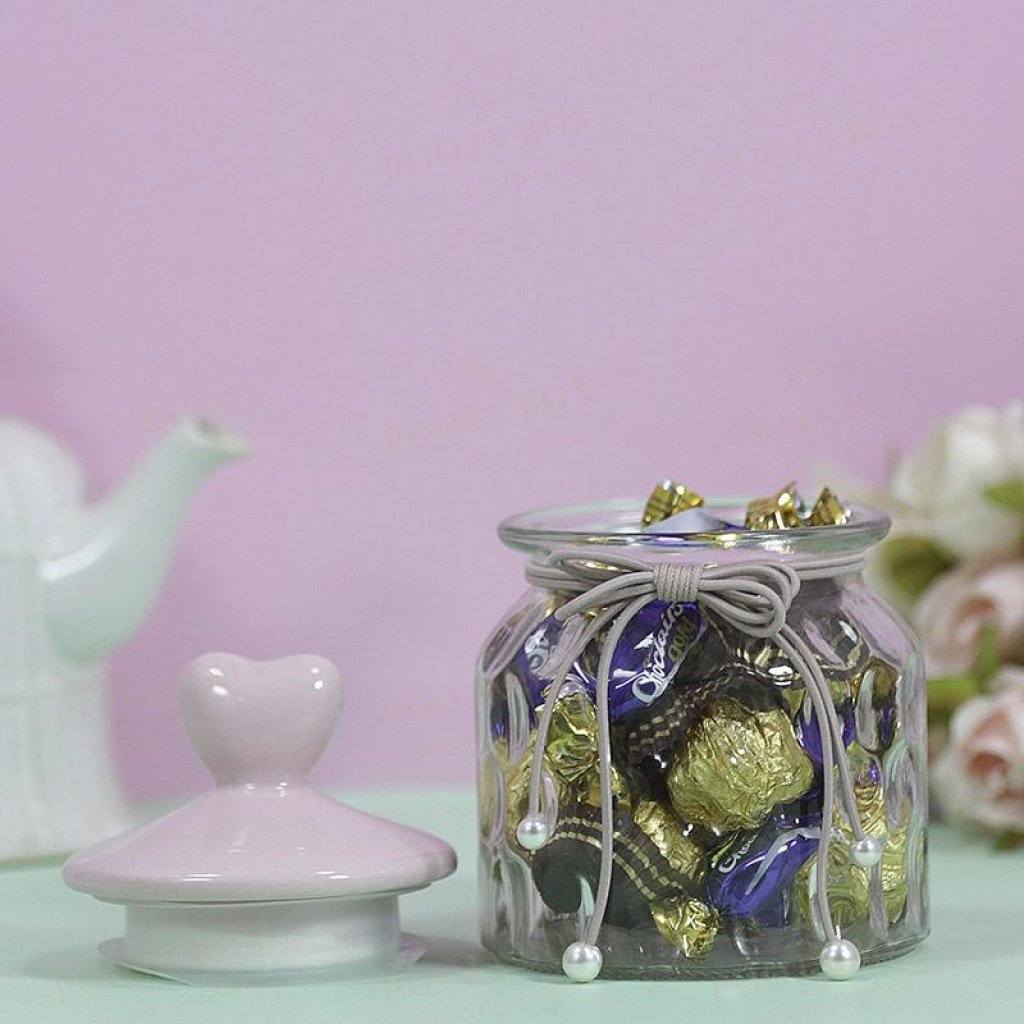 Charming Heart Shaped Chocolate Jar Crockery