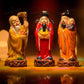 Colourful Feng Shui Fuk Luk Sau Clay Statue