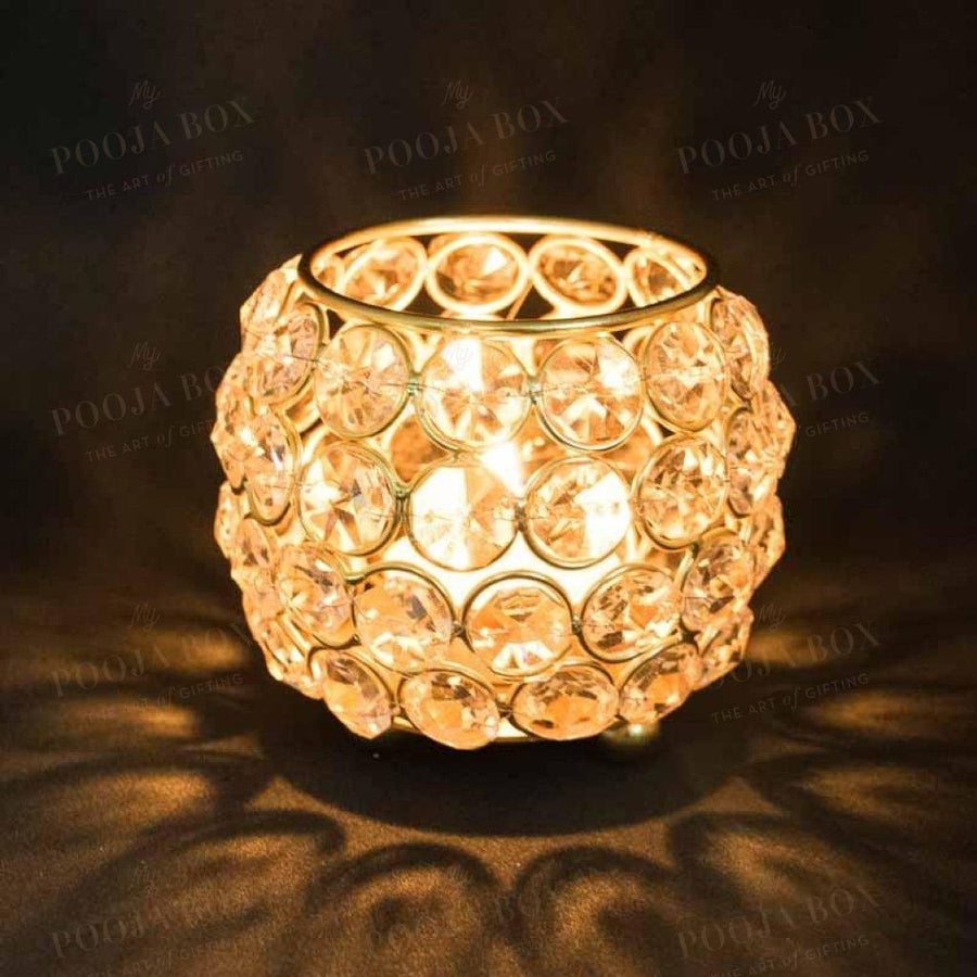 Crystal Embellished Diya With Led Light