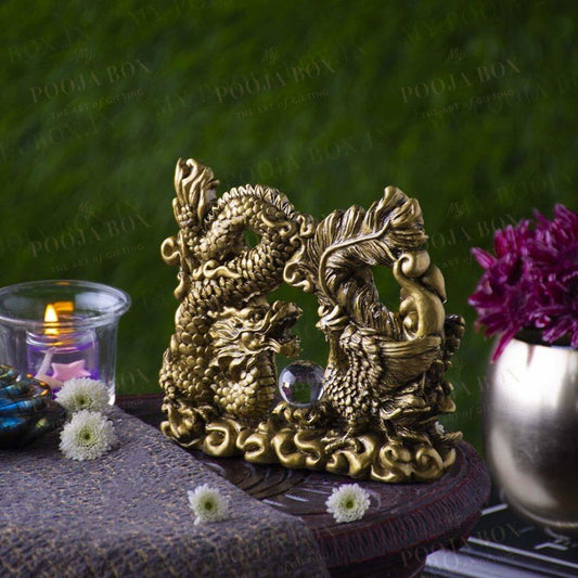 Decorative Feng Shui Dragon Crystal Ball Showpiece