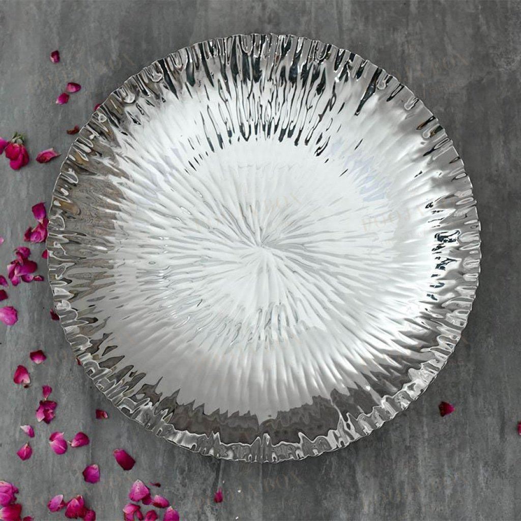 Decorative Silver Lustre Platter Urli