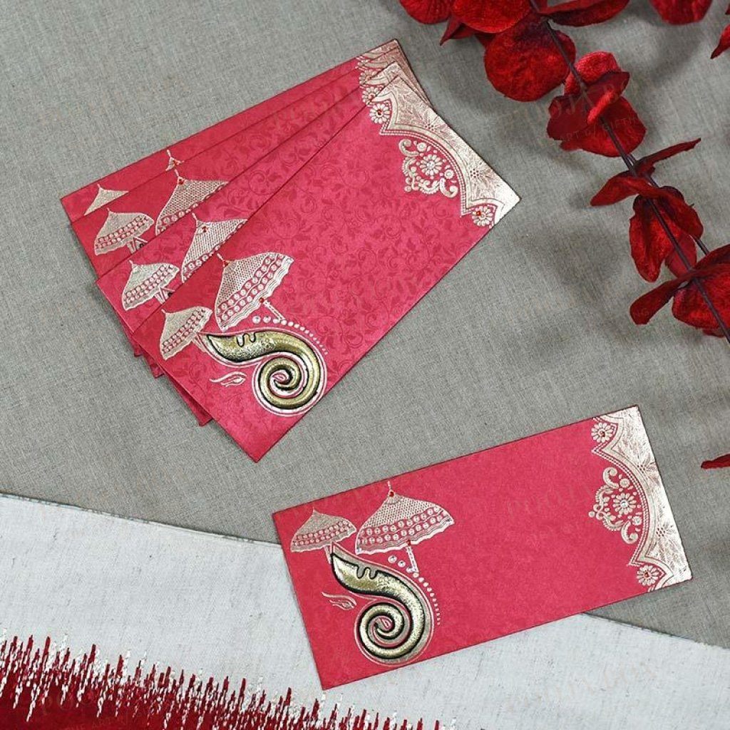 Designer Ganesha Shagun Envelope (Pack Of 5)