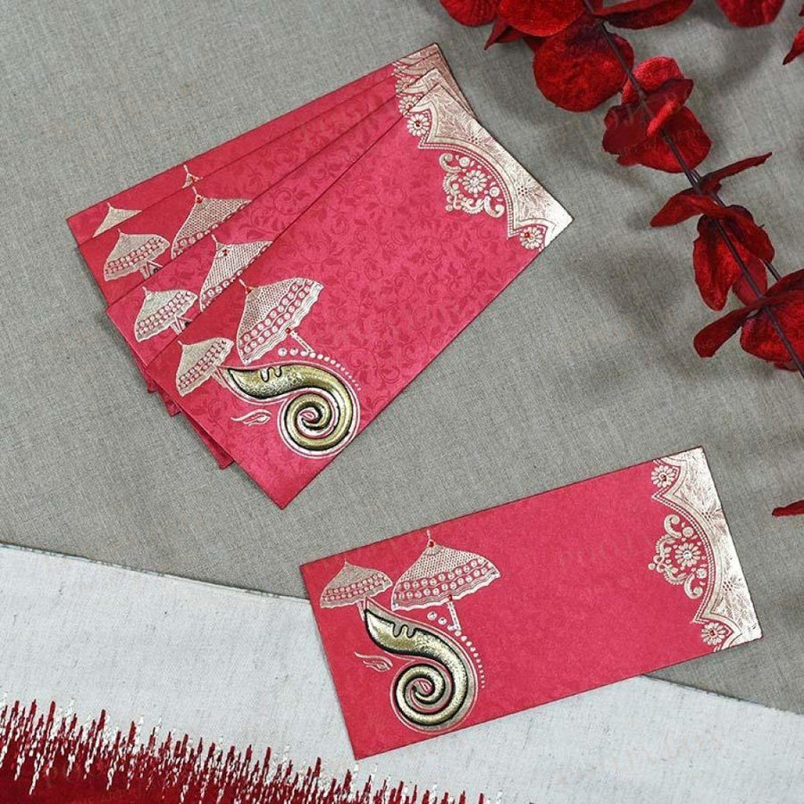 Designer Ganesha Shagun Envelope (Pack Of 5)