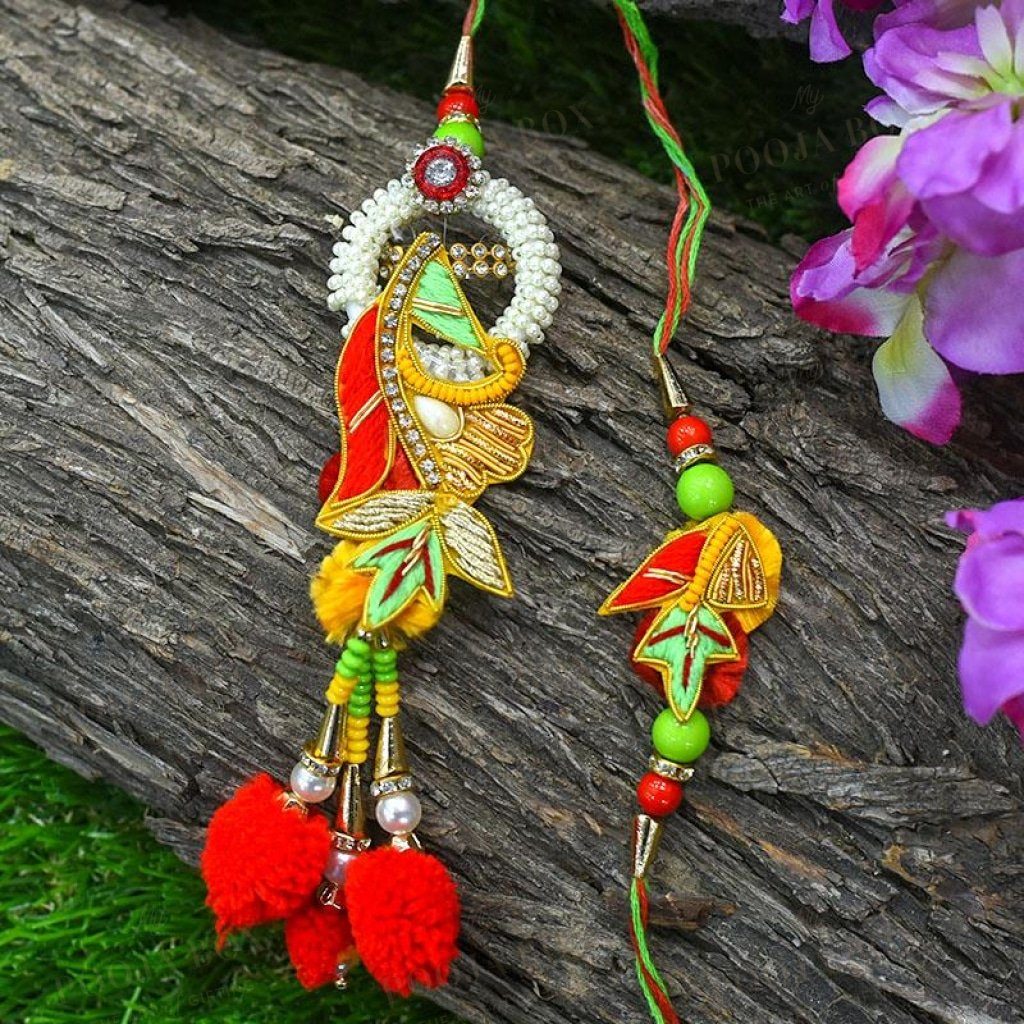 Designer Zardosi Bhaiya Bhabhi Rakhi