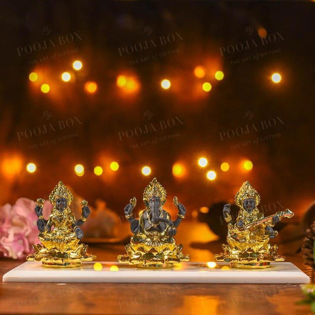 Divine Laxmi Ganesha Saraswati Idols