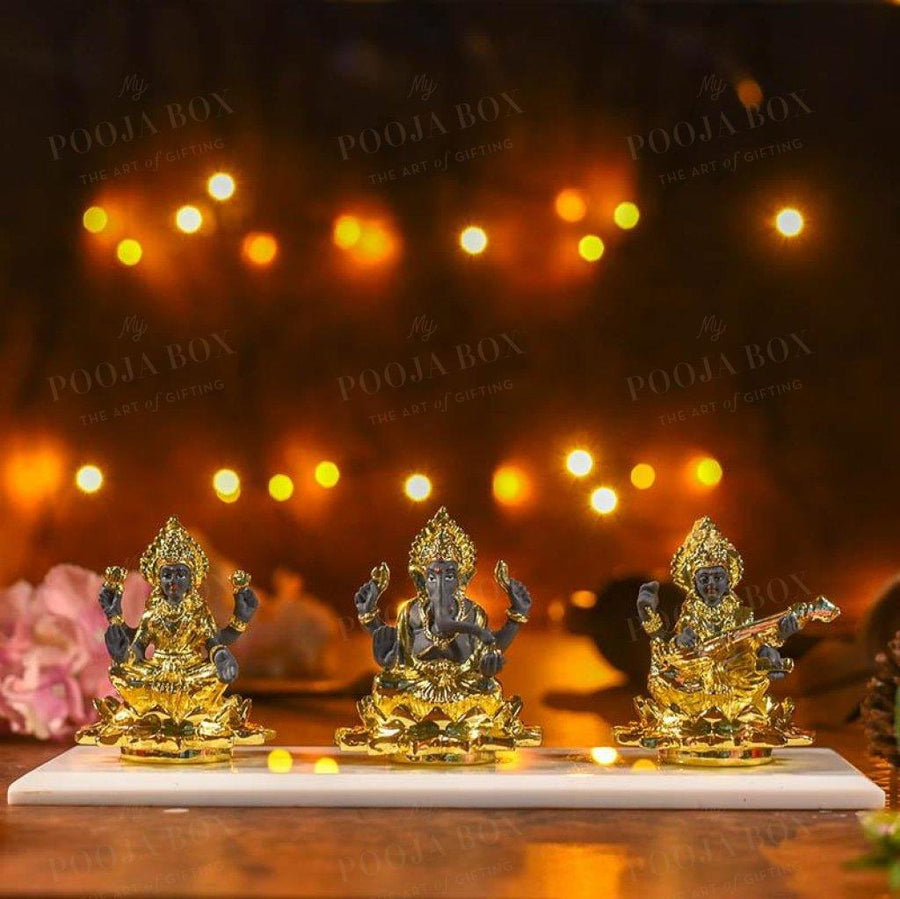 Divine Laxmi Ganesha Saraswati Idols