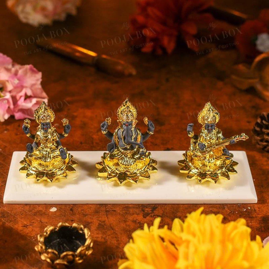 Divine Laxmi Ganesha Saraswati Idols