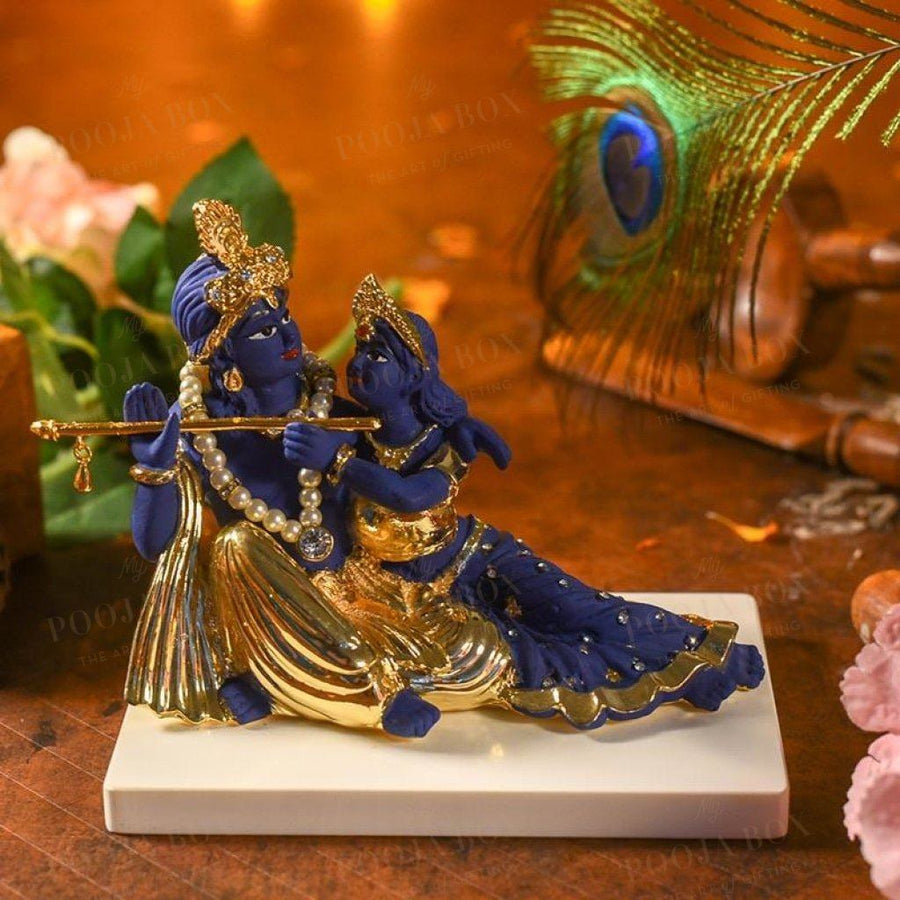 Divine Sitting Radha Krishna Idol Idols