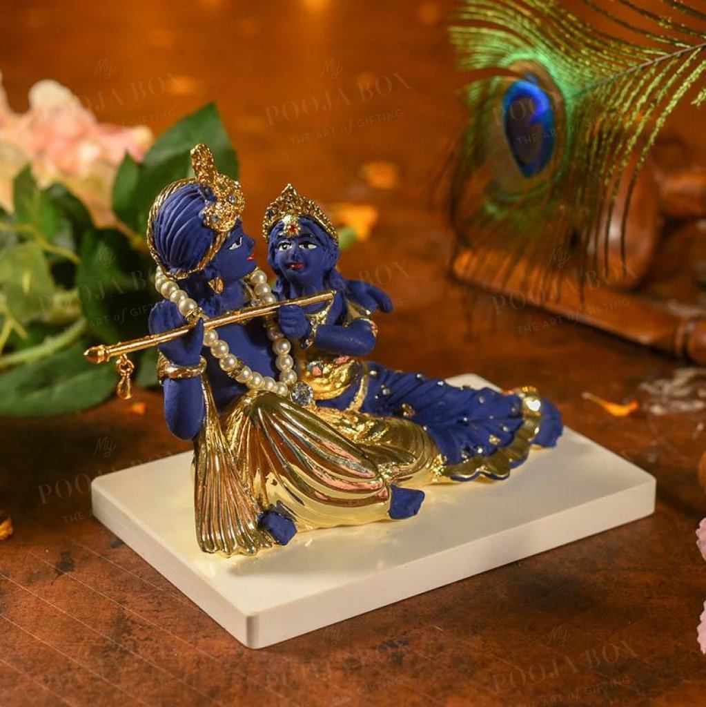 Divine Sitting Radha Krishna Idol Idols