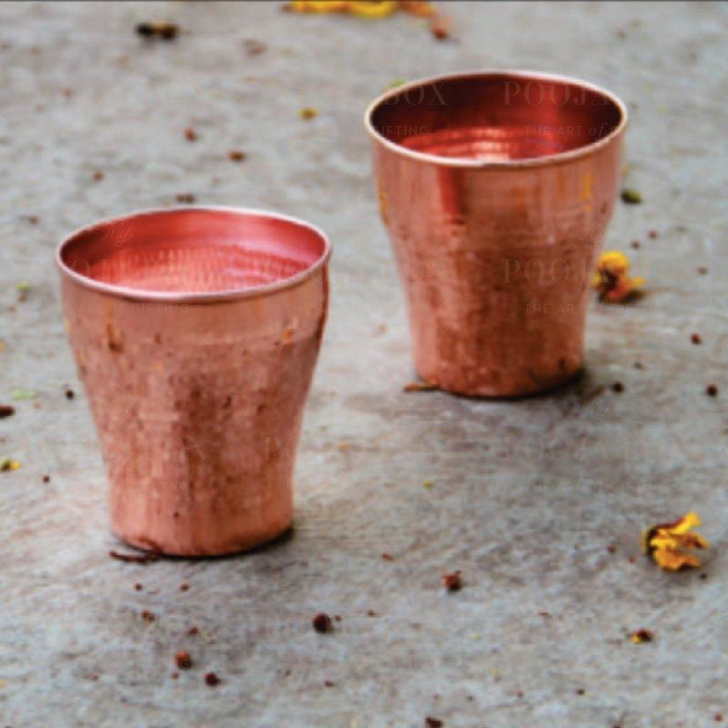 Doria Terracopper Tumbler Set Of 2 Pooja Items