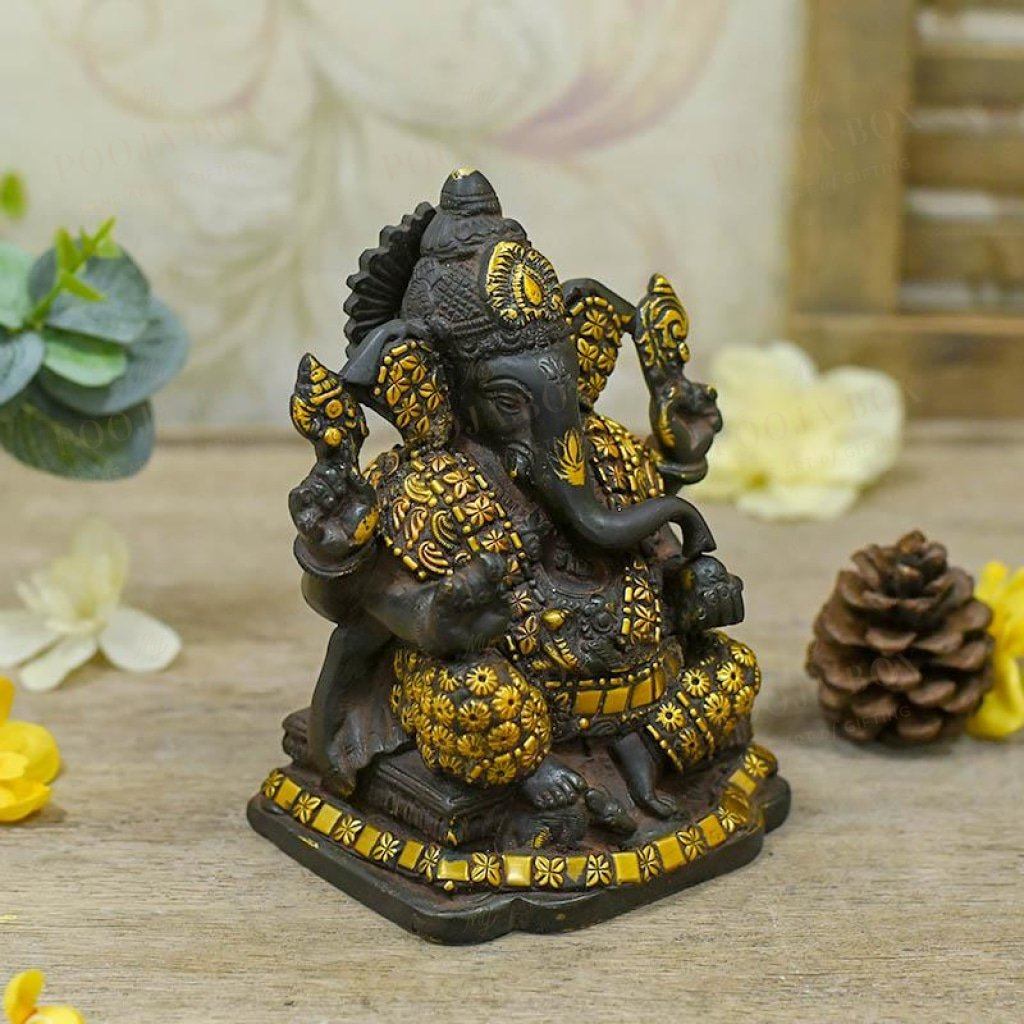 Elegant Brass Ganesh Idol Idol