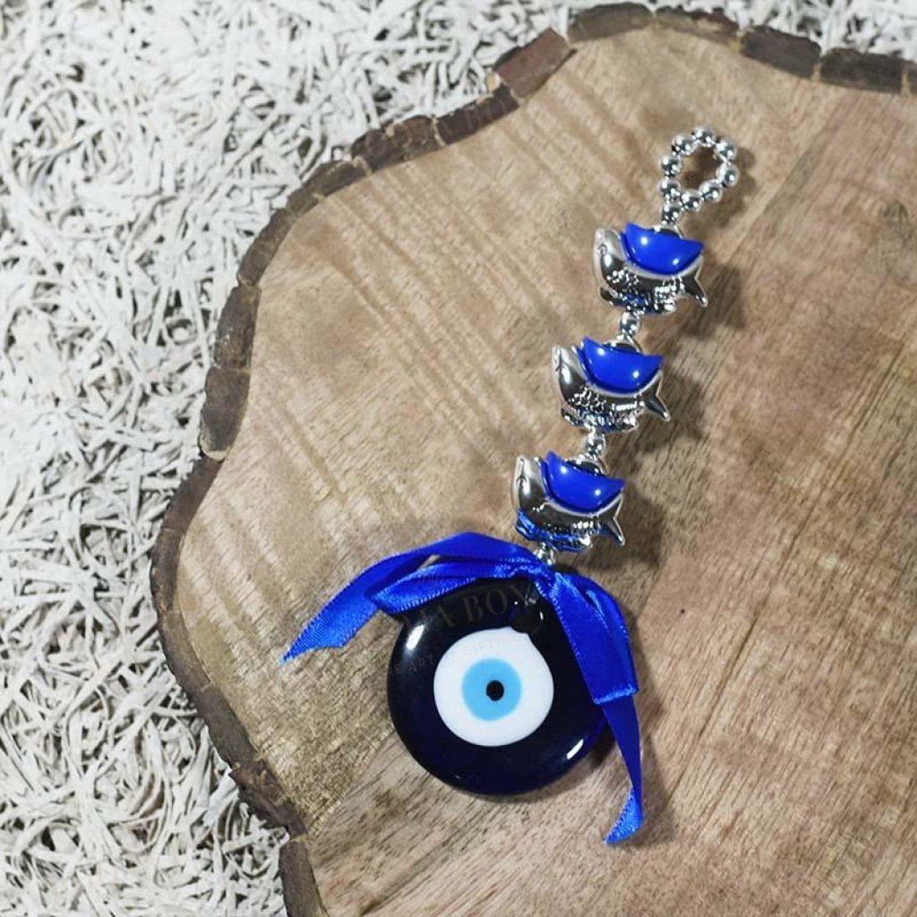 Feng Shui Evil Eye Three Fish Wall Hanging Charm