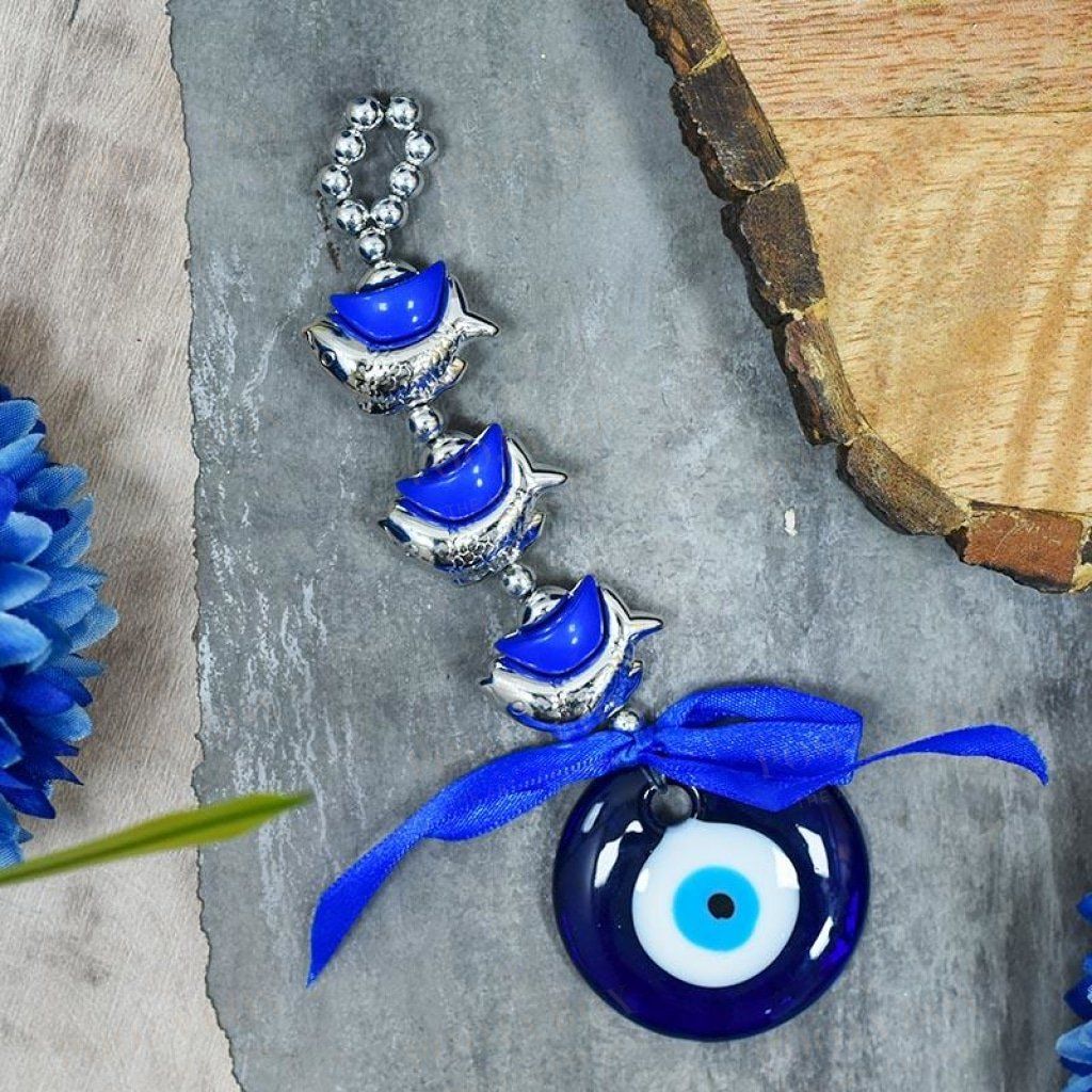 Feng Shui Evil Eye Three Fish Wall Hanging Charm